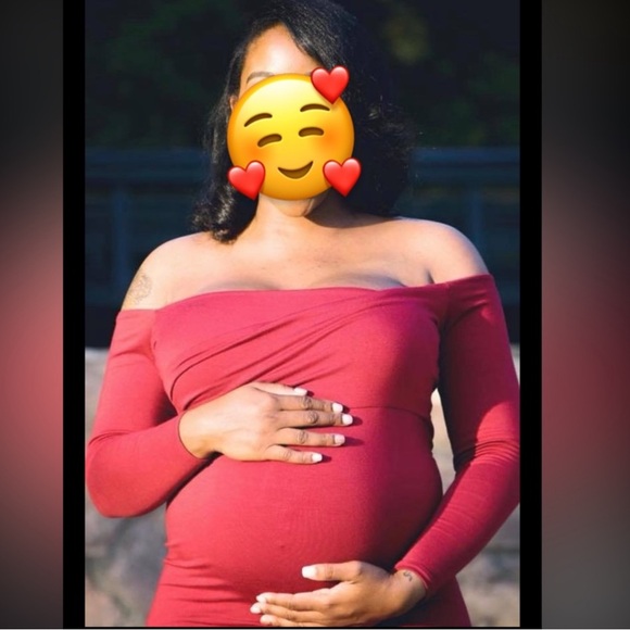 EUC Sew Trendy Fashion & Accessories Maternity & Photoshoot Red Burgundy Gown - Picture 4 of 14